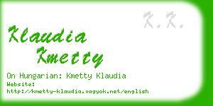 klaudia kmetty business card